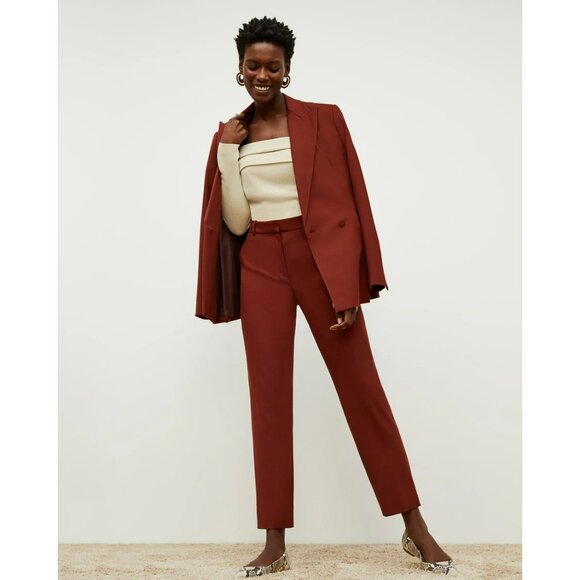 New MM Lafleur Mejia 4.0 Pant Sharkskin Rust 14 Office Career Trousers Fall - Picture 1 of 10